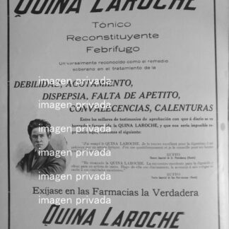 CARTEL ANTIGUO QUINA LAROCHE Y TITTA RUFFO 1910