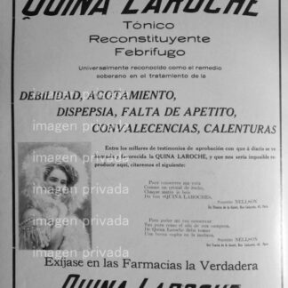 CARTEL ANTIGUO QUINA LAROCHE Y SUZZETTE NELLSON 1910