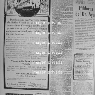 CARTEL ANTIGUO 1910 GRAMOFONO VICTROLA No 1. Y OTROS