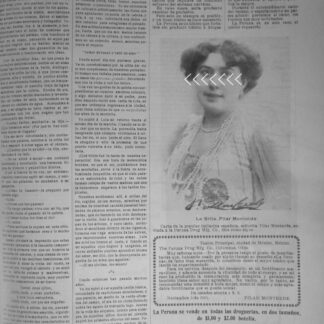 CARTEL ANTIGUO PERUNA Y BAILARINA PILAR MONTERDE 1910