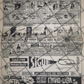 CARTELERA DE CINE RETRO 2 JUNIO 1969