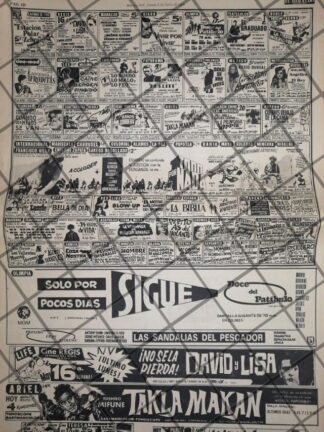 CARTELERA DE CINE RETRO 2 JUNIO 1969