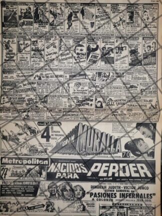 CARTELERA DE CINE RETRO 20 ENERO 1969