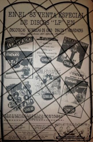 CARTEL PUBLICITARIO RETRO DISCOTECAS ESTRELLAS DE ORO 1984 /4