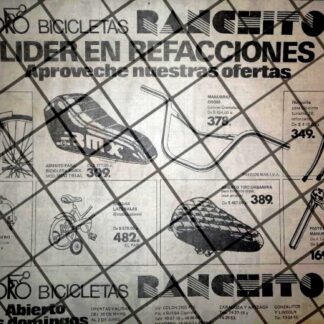 CARTEL PUBLICITARIO RETRO. BICICLETAS RANCHITO 1984 MONTERREY