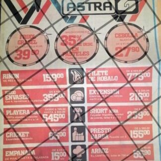 CARTEL PUBLICITARIO RETRO DE MONTERREY TIENDAS ASTRA 1984 3