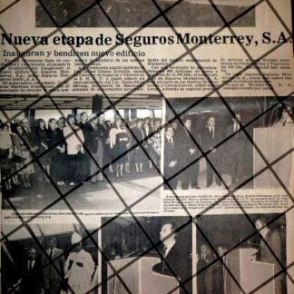 CARTEL PUBLICITARIO SEGUROS MONTERREY INAUGURA EDIFICIO 1984