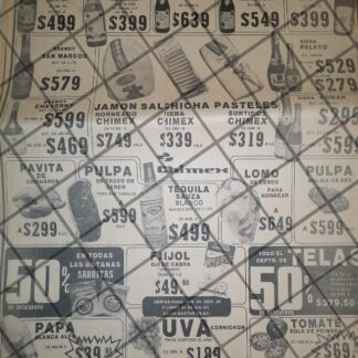 CARTEL PUBLICITARIO RETRO MONTERREY TIENDAS BLANCO 1984