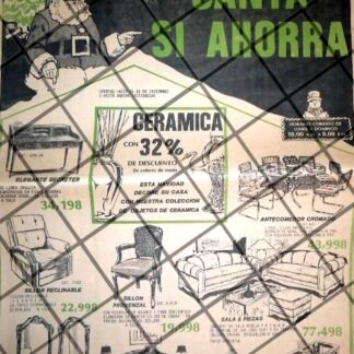 CARTEL PUBLICITARIO RETRO MONTERREY. MUEBLERIAS HOLIMAGA 1984