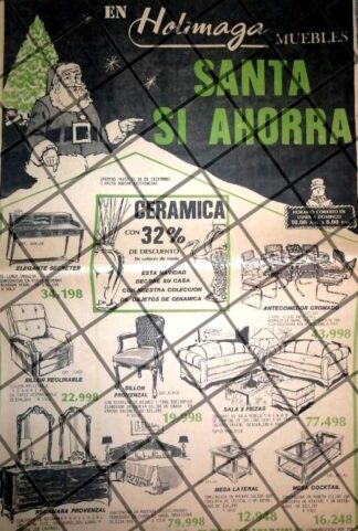 CARTEL PUBLICITARIO RETRO MONTERREY. MUEBLERIAS HOLIMAGA 1984