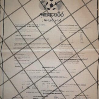 CARTEL PUBLICITARIO RETRO CERTIFICADO BANAMEX A MEXICO 86 -1984