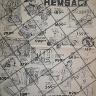 CARTEL ANTIGUO TIENDAS HEMSA MONTERREY 1984