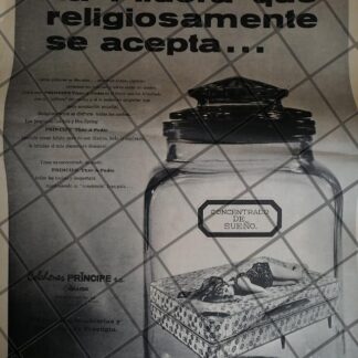 CARTEL PUBLICITARIO RETRO. COLCHONES PRINCIPE 1969