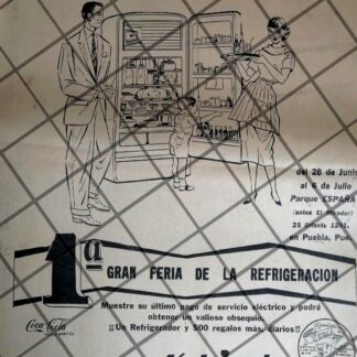 CARTEL PUBLICITARIO RETRO 1 FERIA DE LA REGRIGERACION 1958