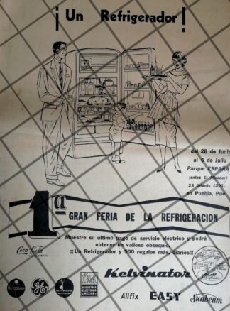 CARTEL PUBLICITARIO RETRO 1 FERIA DE LA REGRIGERACION 1958