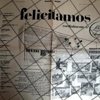 PUBLICIDAD RETRO INAUGURAN CIA. MEXICANA DE TRAJES 1969