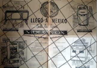 PUBLICIDAD RETRO LLEGA VIDEOVOX A MEXICO S.A 1964