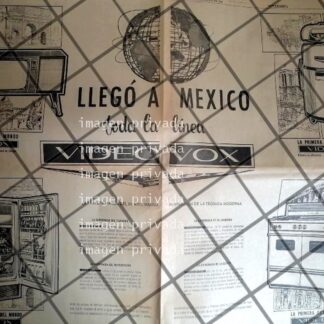 PUBLICIDAD RETRO LLEGA VIDEOVOX A MEXICO S.A 1964