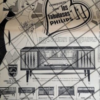 CARTEL PUBLICITARIO RETRO CONSOLAS PHILIPS 1969 / 17