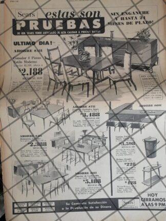 PUBLICIDAD RETRO. TIENDA SEARS 1969 TAM. POSTER /16
