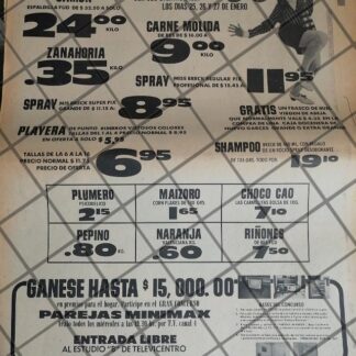 PUBLICIDAD RETRO. TIENDA MINIMAX 1969 TAM. POSTER