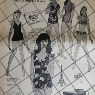 CARTEL PUBLICITARIO TRAJES DE BAÑO CATALINA 1969