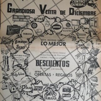 PUBLICIDAD RETRO. TIENDA CENTRO GENERAL S.A. 1969. PUEBLA