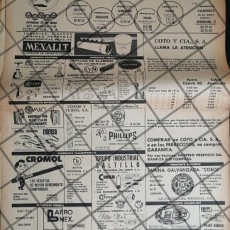PUBLICIDAD ANTIGUA FERRETERIA COTO Y CIA 1968