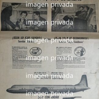 PUBLICIDAD ANTIGUA AMERICAN AIRLINES 1958 T. POSTER