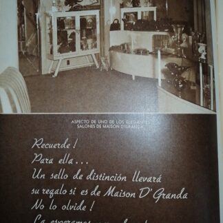 CARTEL PUBLICITARIO RETRO TIENDAS MAISON D`GRANDA 1948 2