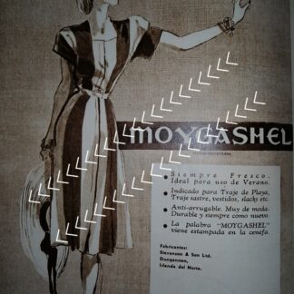 CARTEL PUBLICIDAD RETRO TELAS MOYGASHEL DIBUJO J.F. KEGEL