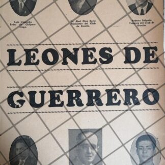 AFICHE RETRO MIEMBROS DEL CLUB DE LEONES DE GUERRERO 1945