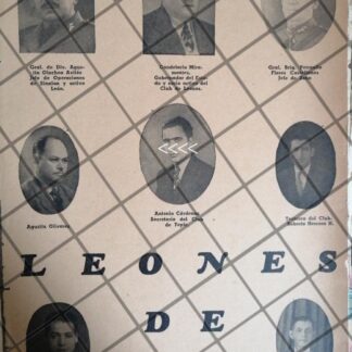 AFICHE RETRO MIEMBROS DEL CLUB DE LEONES DE TEPIC NAY. 1944