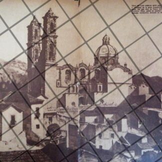 GRABADO ANTIGUO. CATEDRAL DE MEXICO 1934