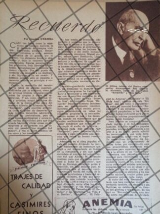 AFICHE ANTIGUO. EL MUSICO ALBERTO M. ALVARADO 1934