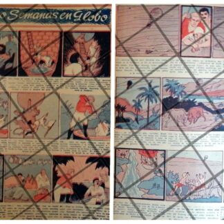 TIRA COMICA ANTIGUA. 5 SEMANAS EN GLOBO 1945 JULIO VERNE