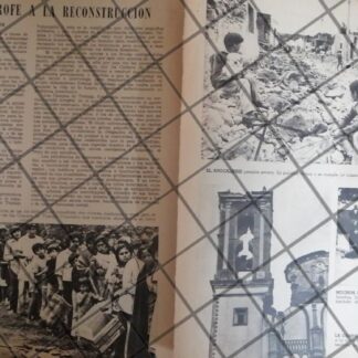 AFICHE ANTIGUO TERREMOTO EN CIUDAD SERDAN. PUEBLA, 1973