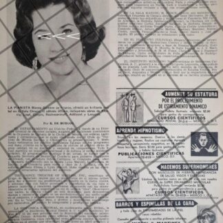 AFICHE ANTIGUO PIANISTA. BLANCA GALEANO DE FRANCO 1974 Y MAS