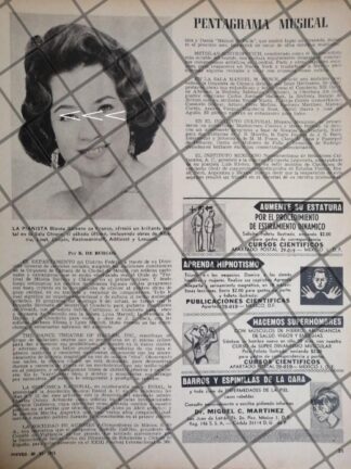 AFICHE ANTIGUO PIANISTA. BLANCA GALEANO DE FRANCO 1974 Y MAS