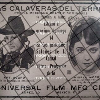 AFICHE RETRO PELICULA LAS CALAVERAS DEL TERROR 1920 CINE MUDO