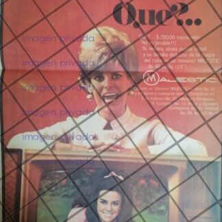 CARTEL PUBLICITARIO TALINA FERNANDEZ Y TELEVISORES MAJESTIC