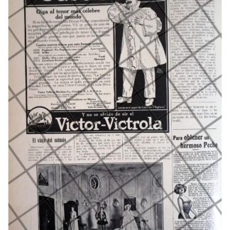 CARTEL ANTIGUO ENRICO CARUSO Y VICTOR VICTROLA 1911 Y MAS