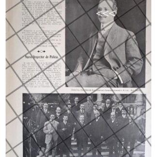 AFICHE RETRO EDUARDO HAY FORTUÑO COMO INSPECTOR 1911