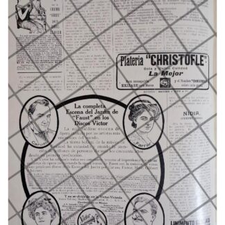 CARTEL ANTIGUO DISCOS VICTOR, ENRICO CARUSO Y MAS 1911 *R