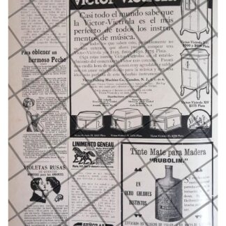 CARTEL PUBLICITARIO FONOGRAFOS VICTROLA Y OTROS 1911 /26