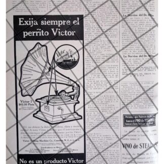 CARTEL PUBLICITARIO RETRO 1911 FONOGRAFO VICTROLA VICTOR 1