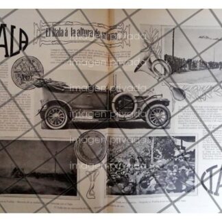 CARTEL ANTIGUO ORIGINAL DE AUTOS ITALA 1911 GANA LA CARRERA EL IMPARCIAL / SUPER RARO 10++