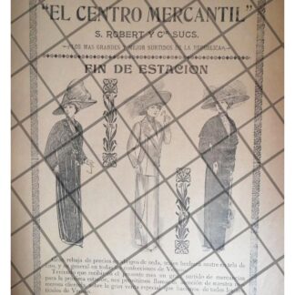 PUBLICIDAD ANTIGUA TIENDA EL CENTRO MERCANTIL 1911 50