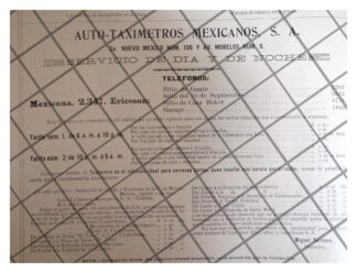 PUBLICIDAD ANTIGUA AUTOTAXIMETROS MEXICANOS 1911 (TAXIS)