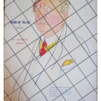 CARICATURA ANTIGUA POETA AUGUSTE GENIN 1920 AUDIFFRED